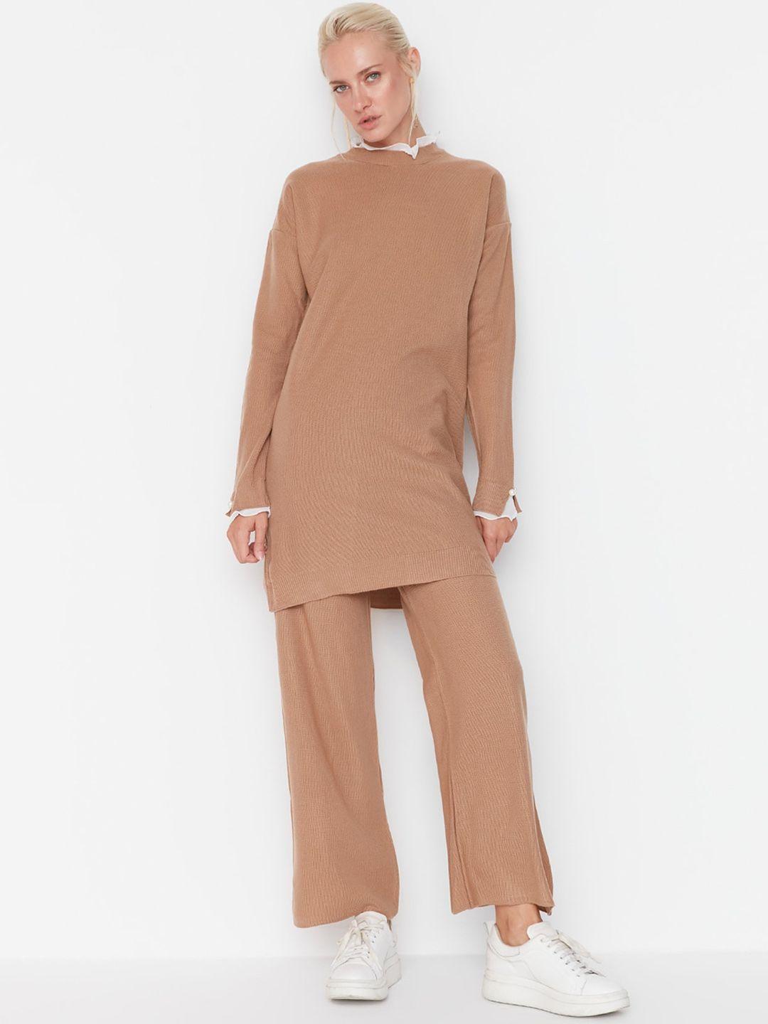 trendyol embellished high neck tunic with trousers