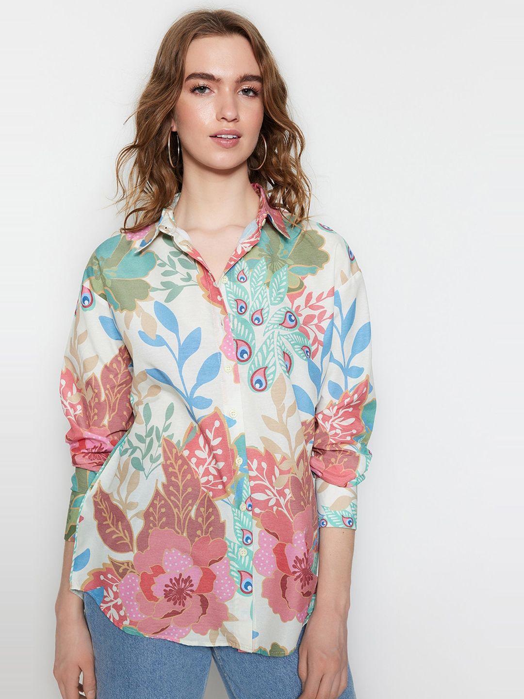 trendyol floral printed casual shirt