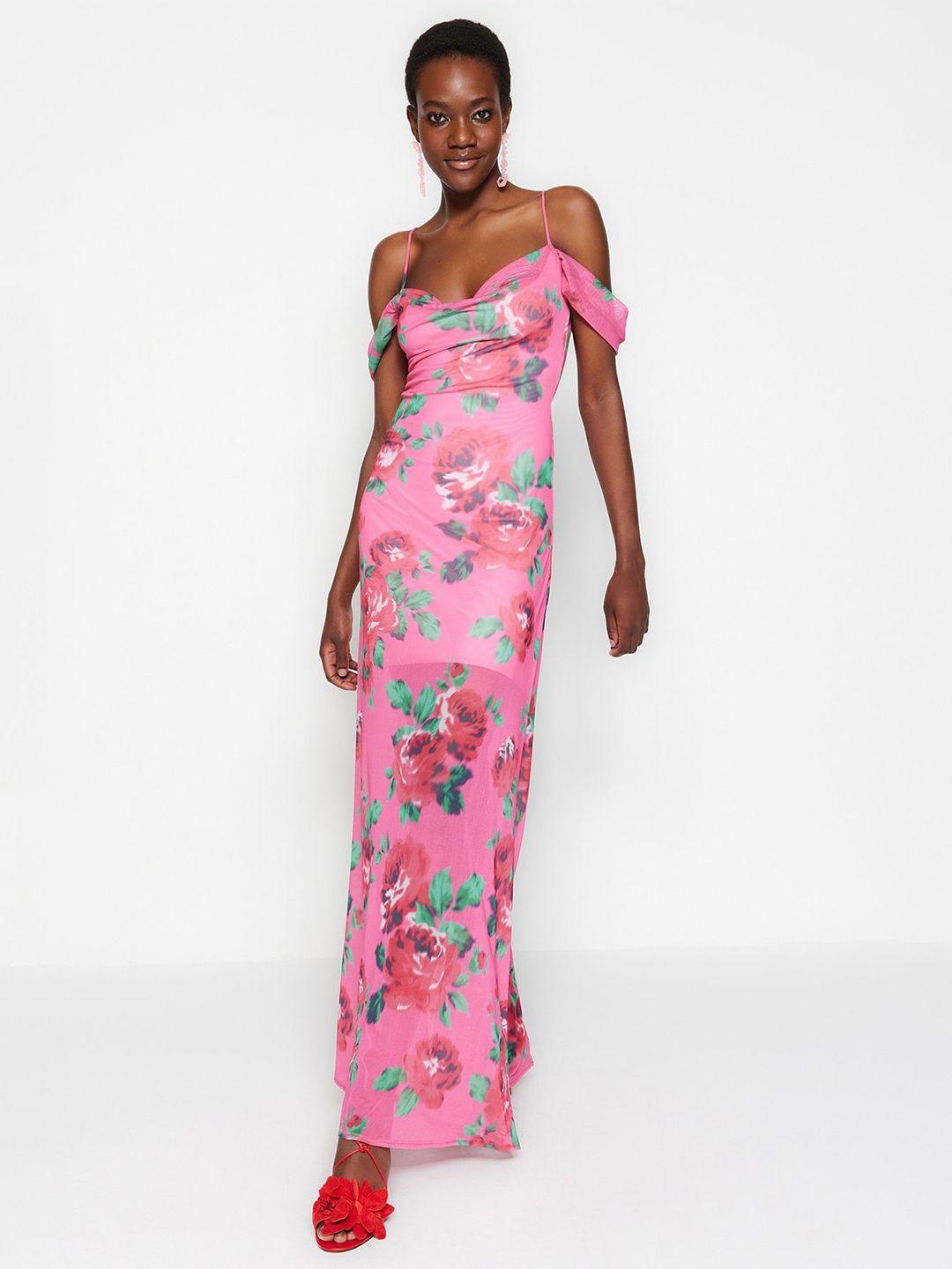 trendyol floral printed maxi dress