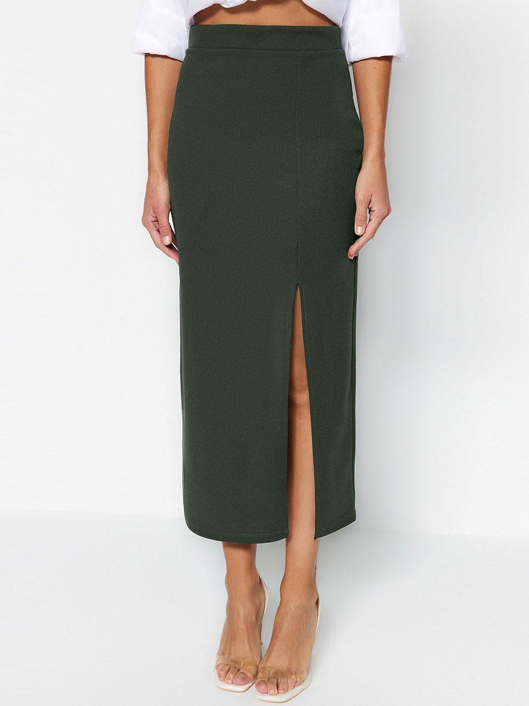 trendyol front slit a-line maxi skirt