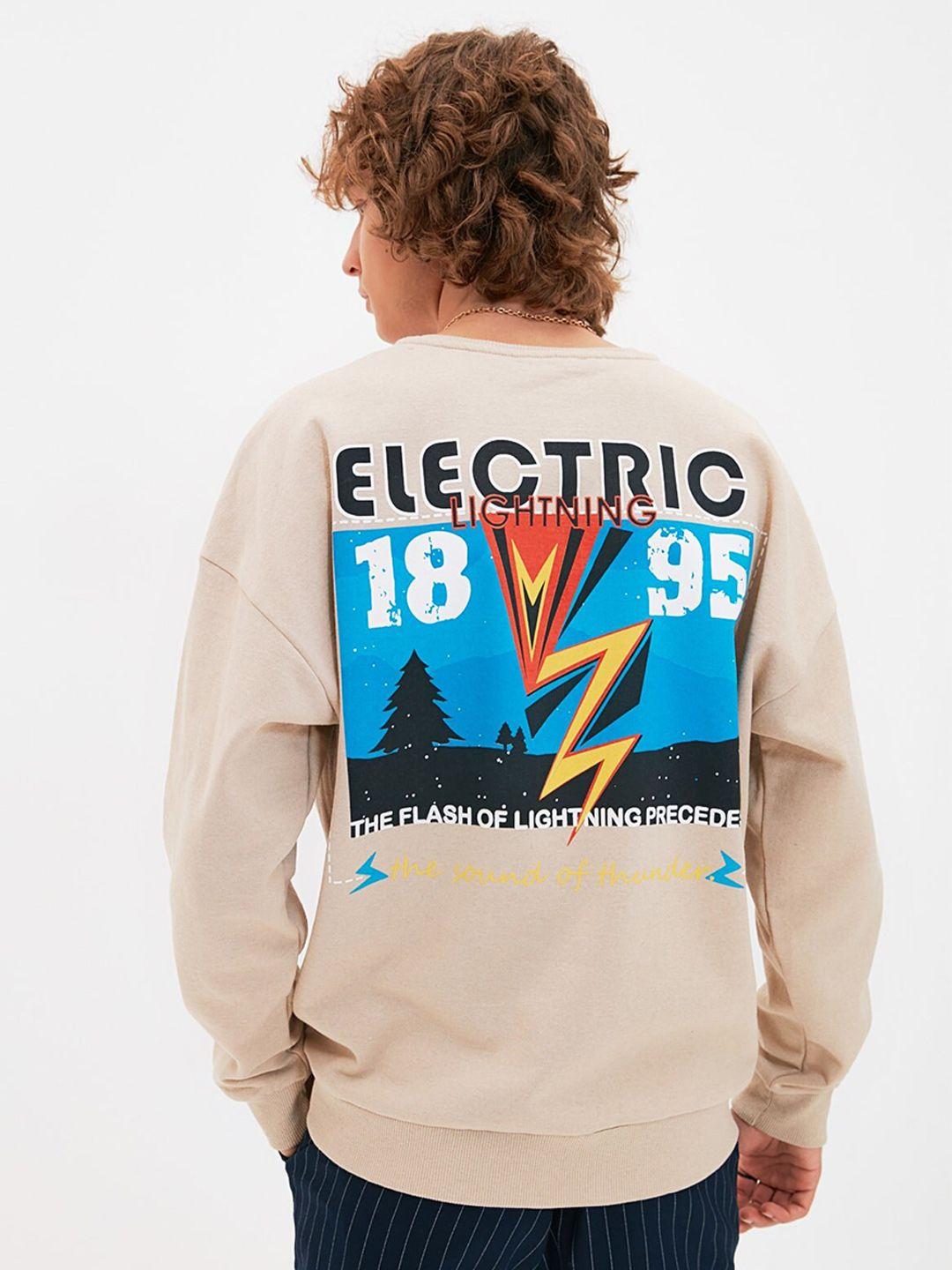 trendyol graphic printed pullover sweatshirt