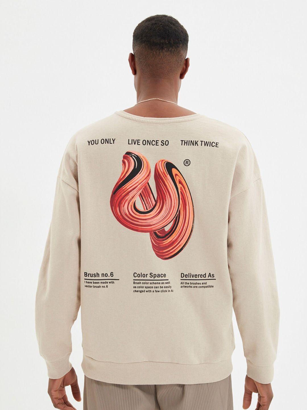 trendyol graphic printed pullover sweatshirt