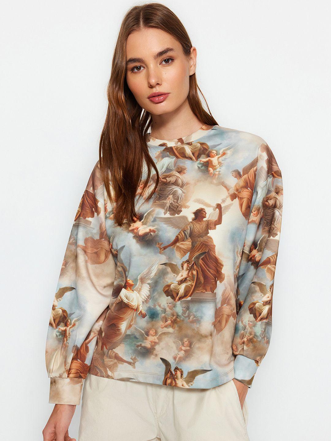 trendyol graphic printed pullover