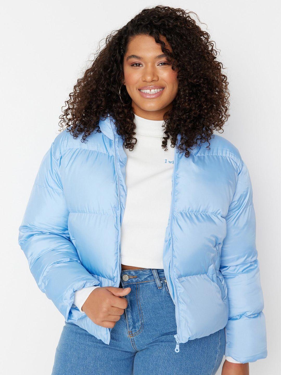 trendyol hooded crop puffer jacket