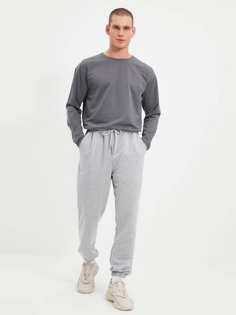 trendyol light grey regular fit joggers