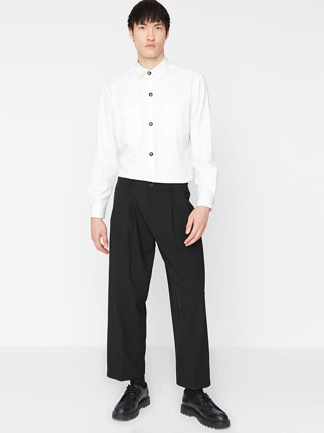 trendyol men low-rise parallel trousers