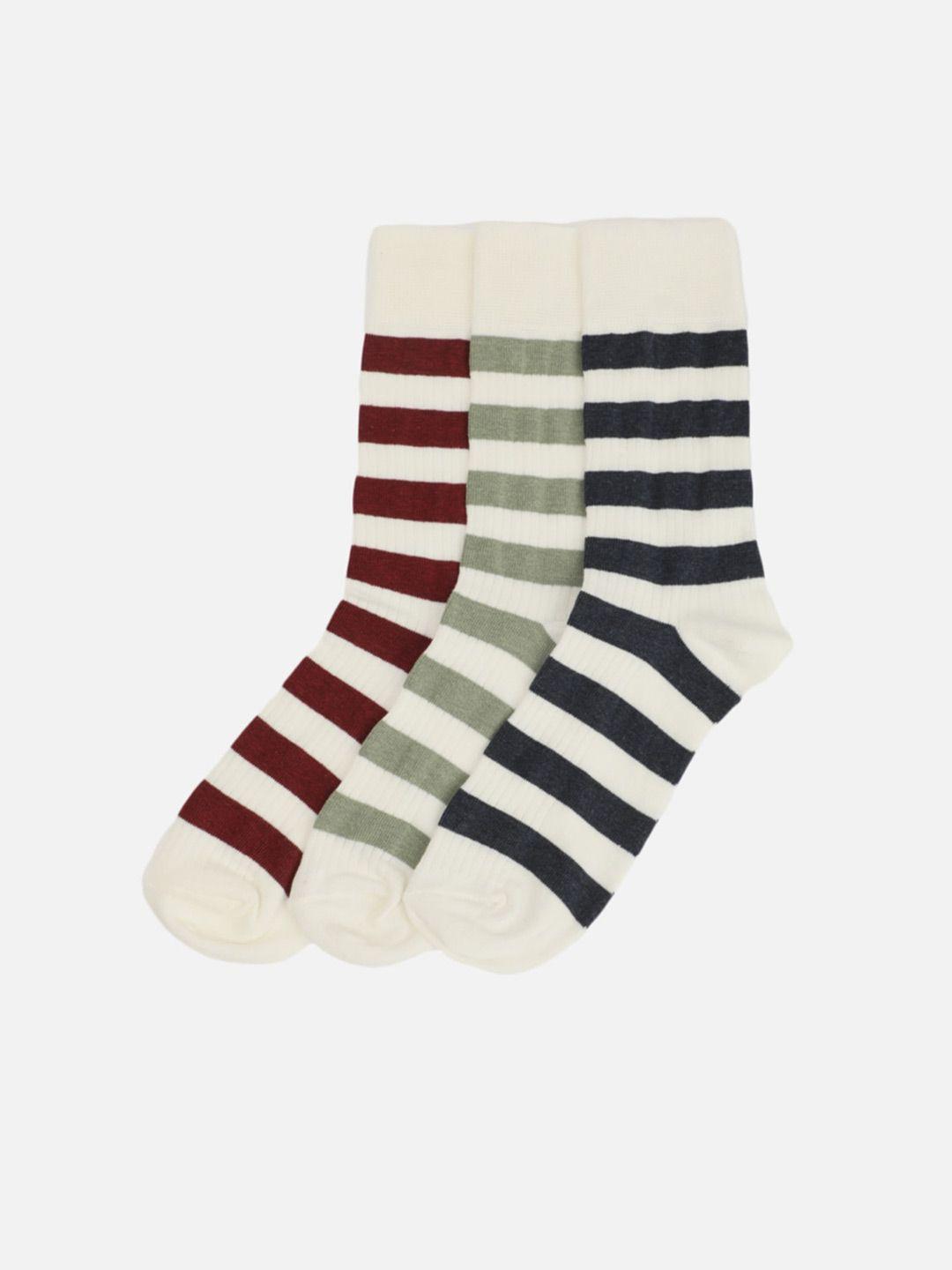 trendyol men pack of 3 striped calf-length socks
