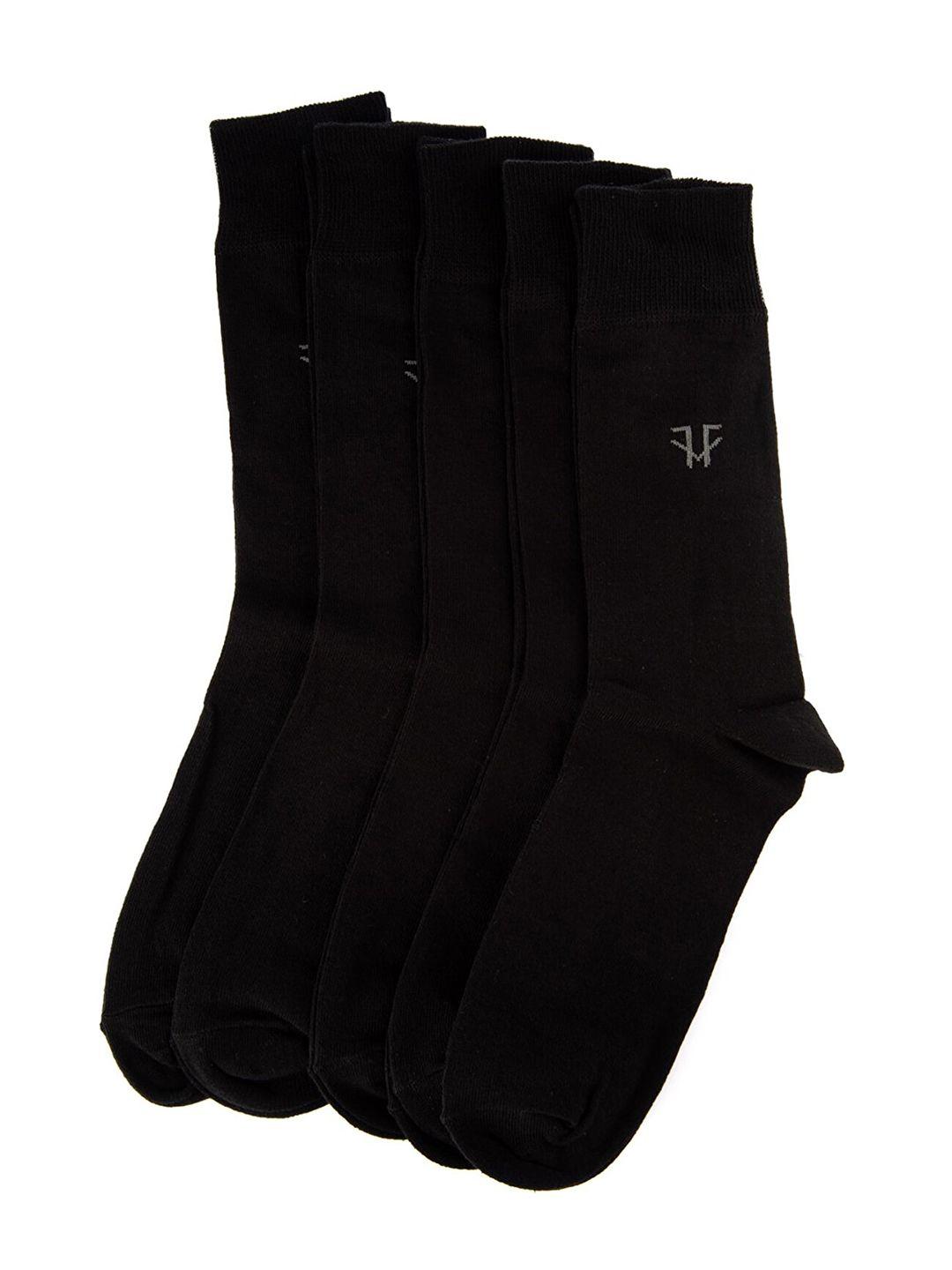 trendyol men pack of 5 black solid socks