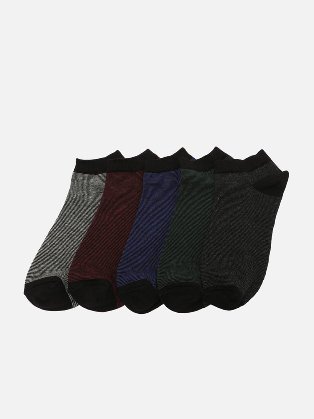 trendyol men pack of 5 striped ankle-length socks