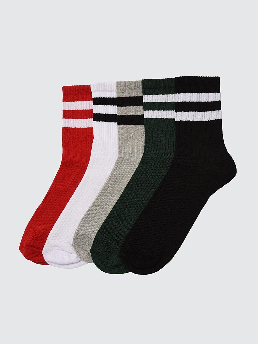 trendyol men pack of 5 striped socks