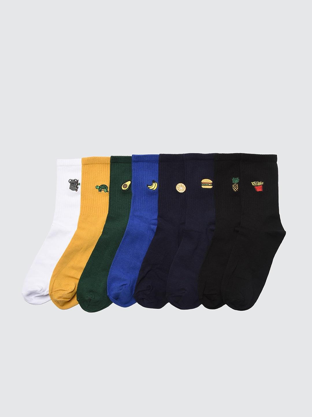 trendyol men pack of 8 patterned calf length socks