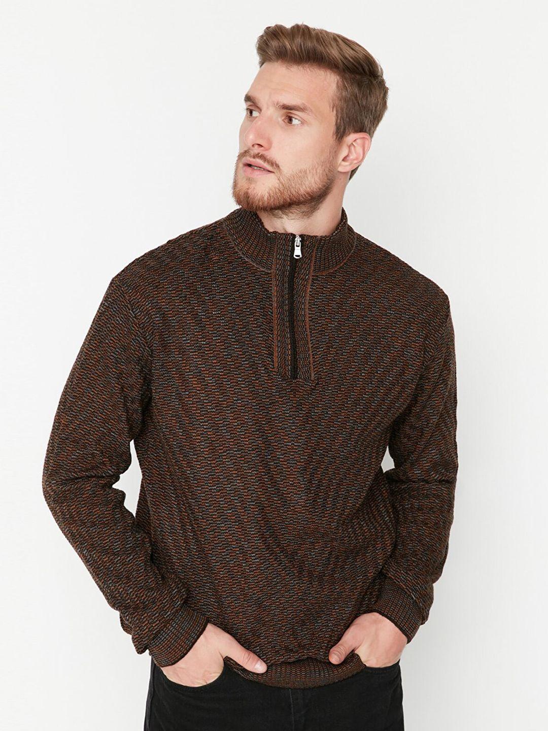 trendyol men self design pure acrylic pullover