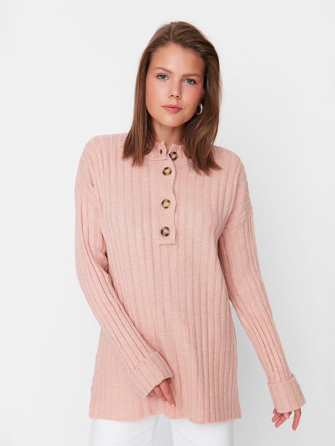 trendyol mock neck ribbed pullover