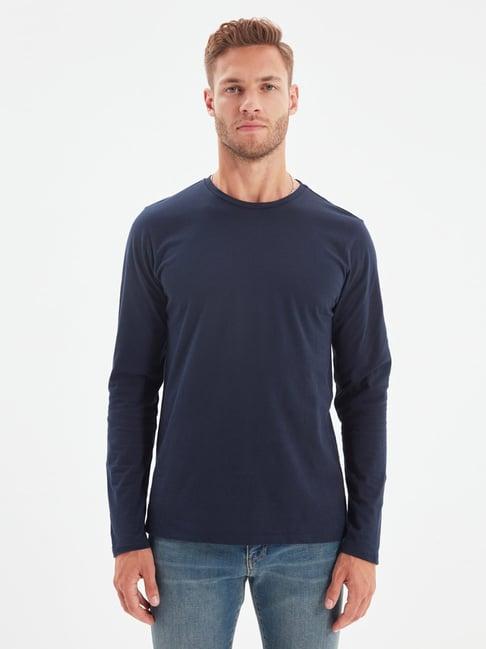 trendyol navy cotton regular fit t-shirt