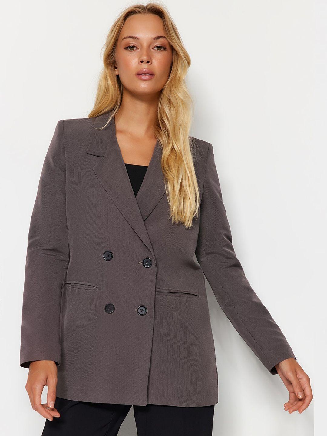 trendyol notched lapel collar double-breasted blazers