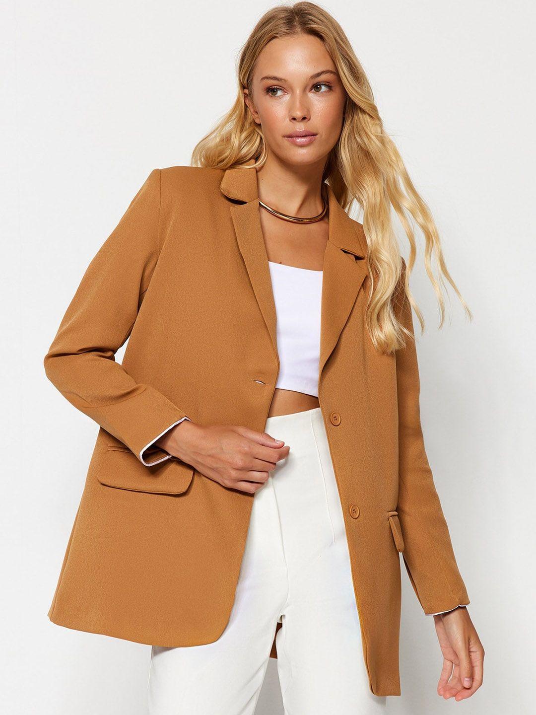 trendyol notched lapel collar single-breasted blazers