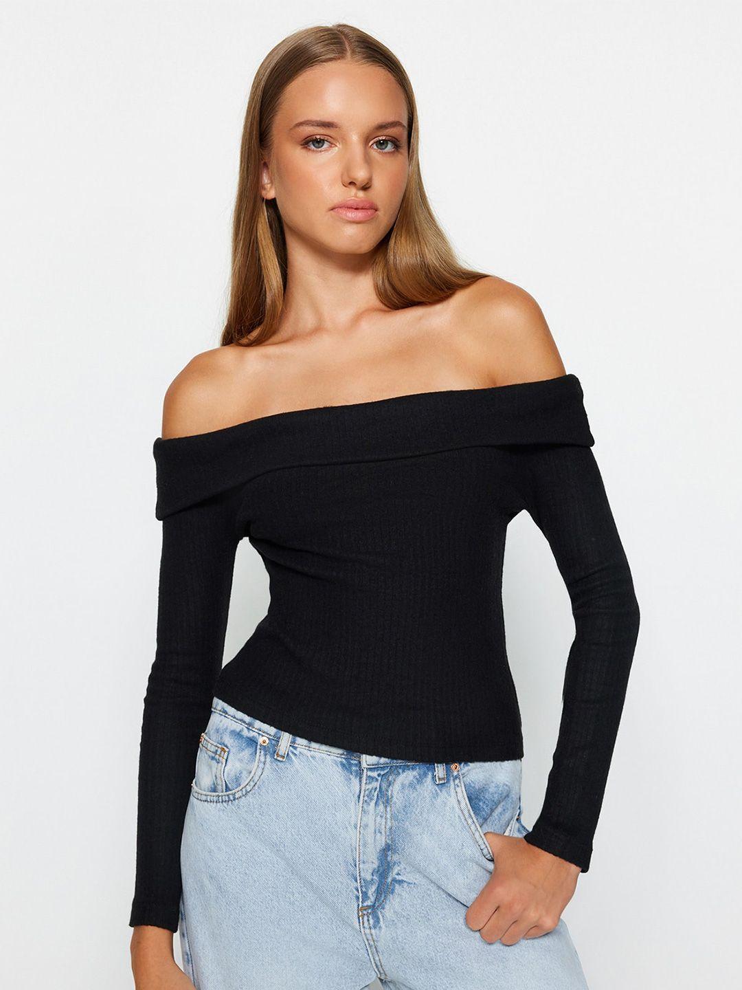 trendyol off-shoulder bardot top