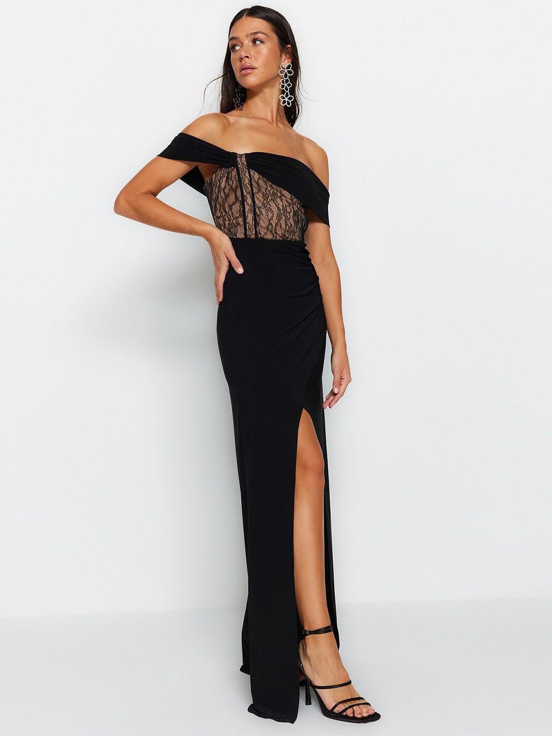 trendyol off-shoulder maxi dress