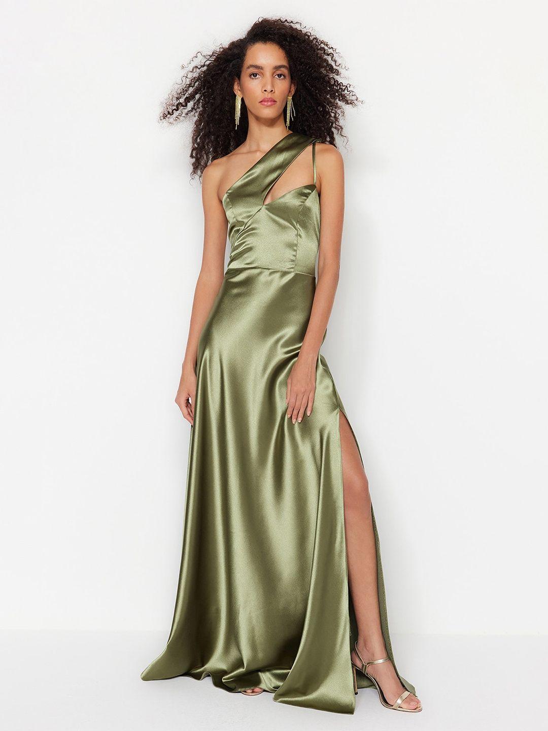 trendyol one shoulder maxi dress with cut-out detail
