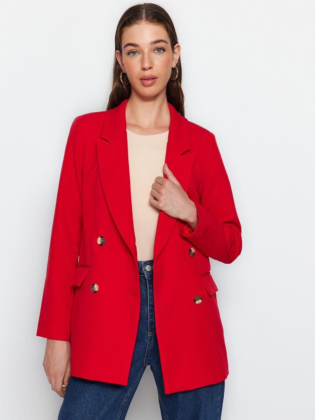 trendyol peaked lapel double-breasted blazer