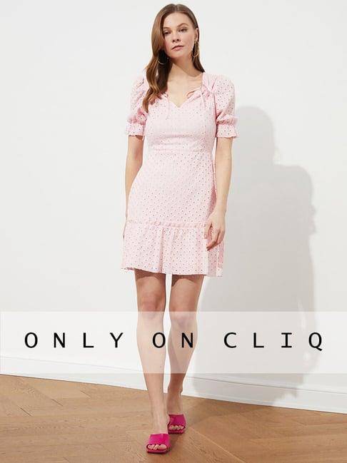 trendyol pink a-line dress