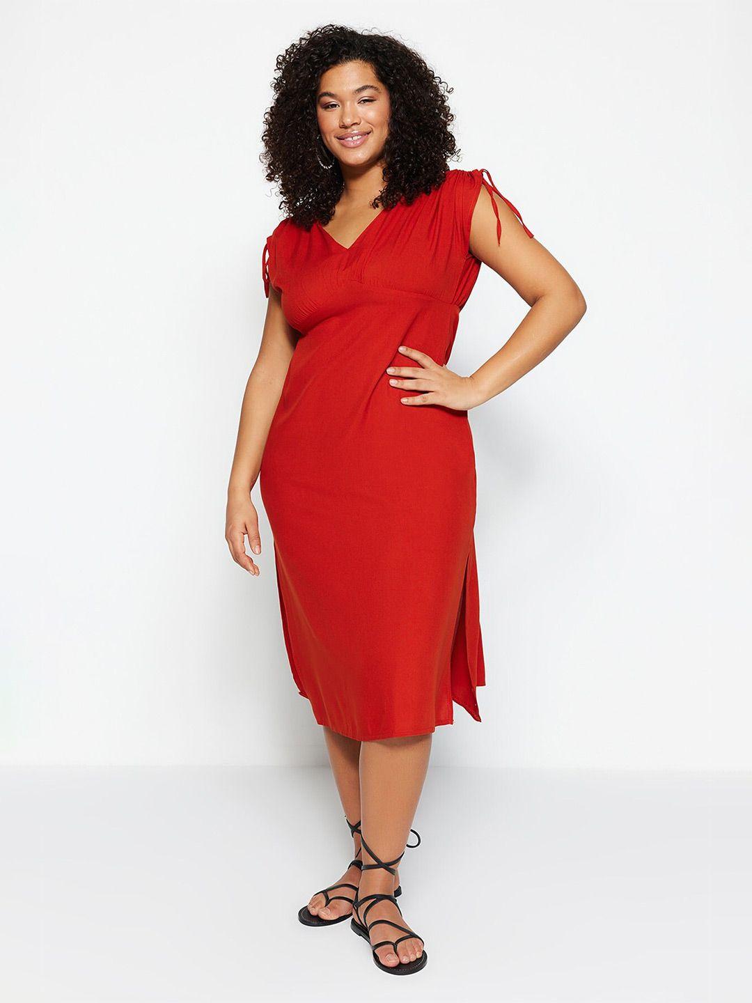 trendyol plus size a-line dress