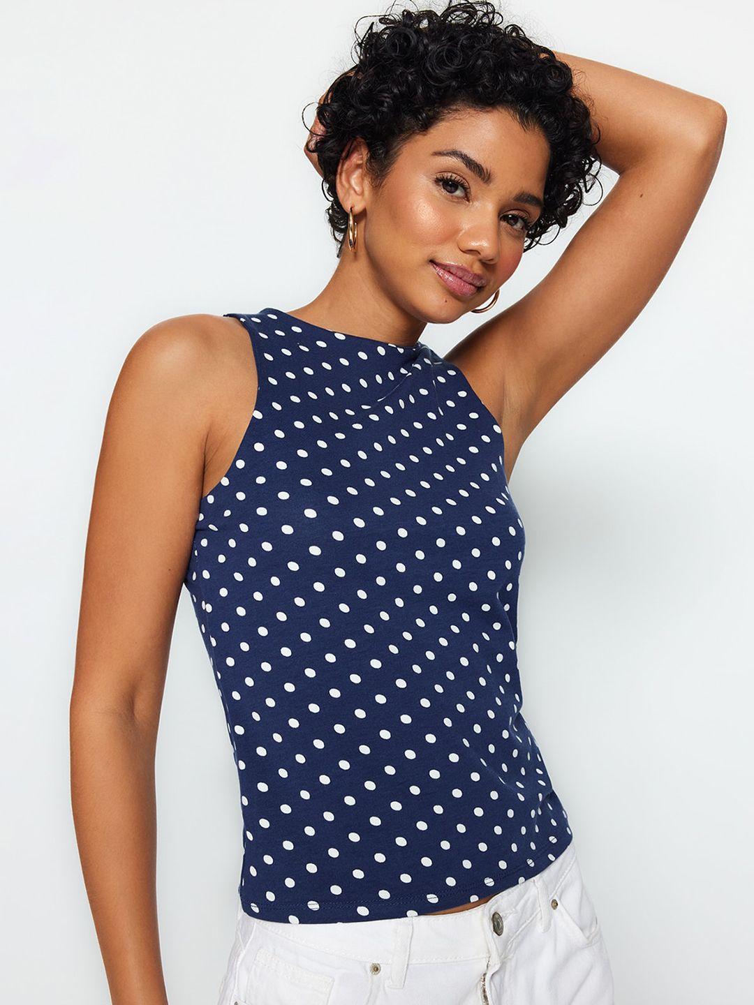 trendyol polka dot printed sleeveless top