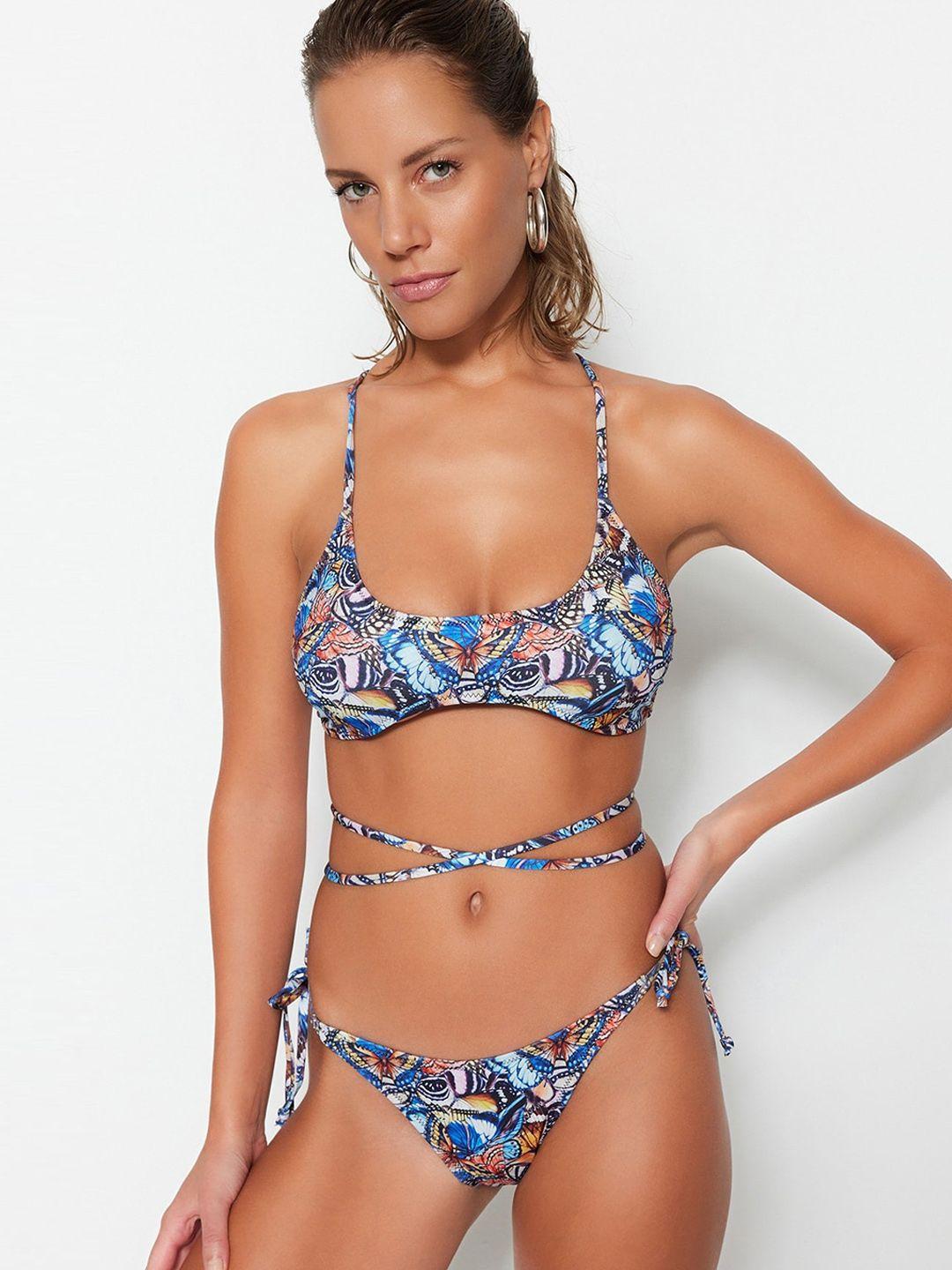 trendyol printed bikini lingerie set