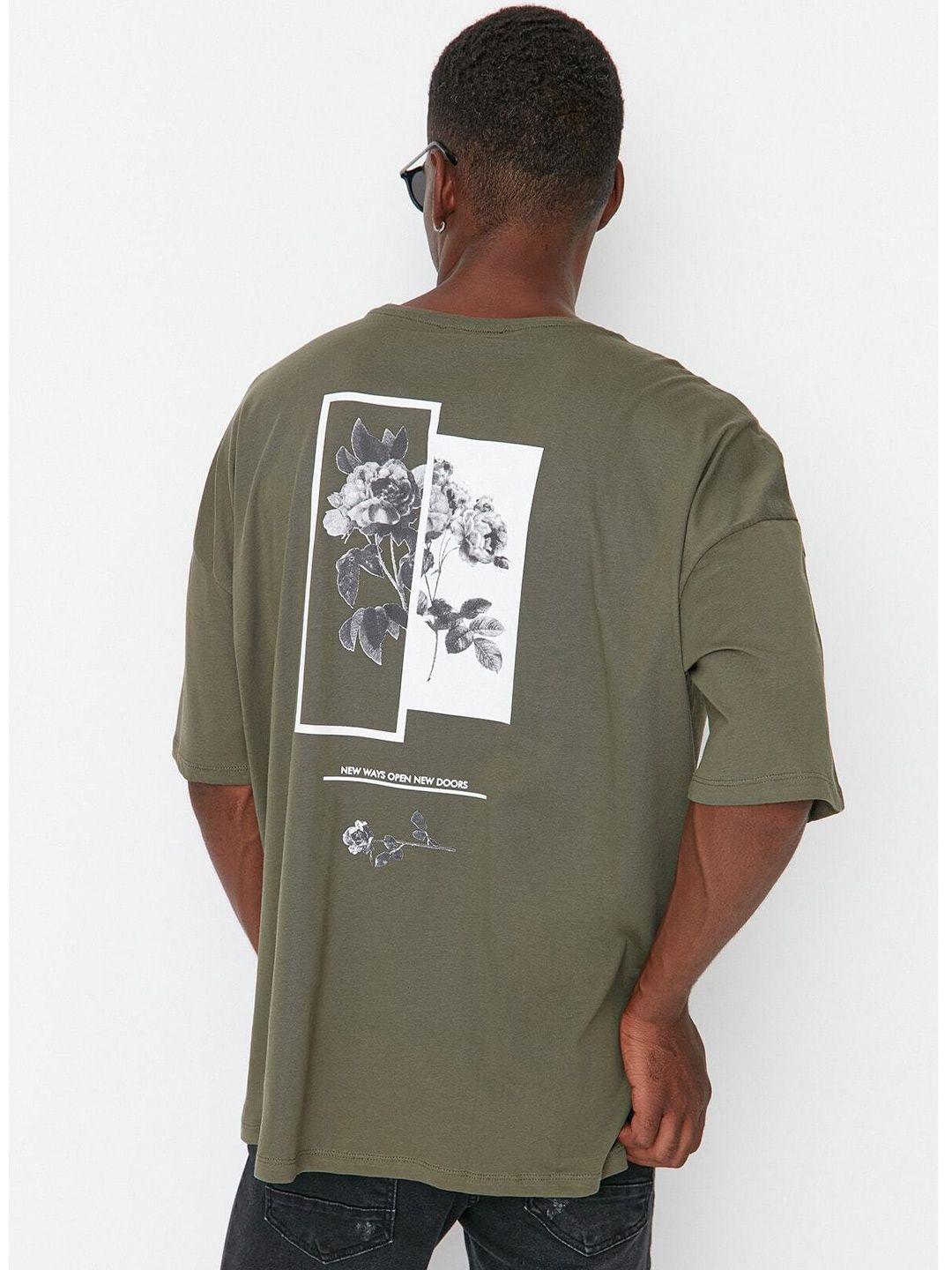 trendyol printed round neck cotton t-shirt