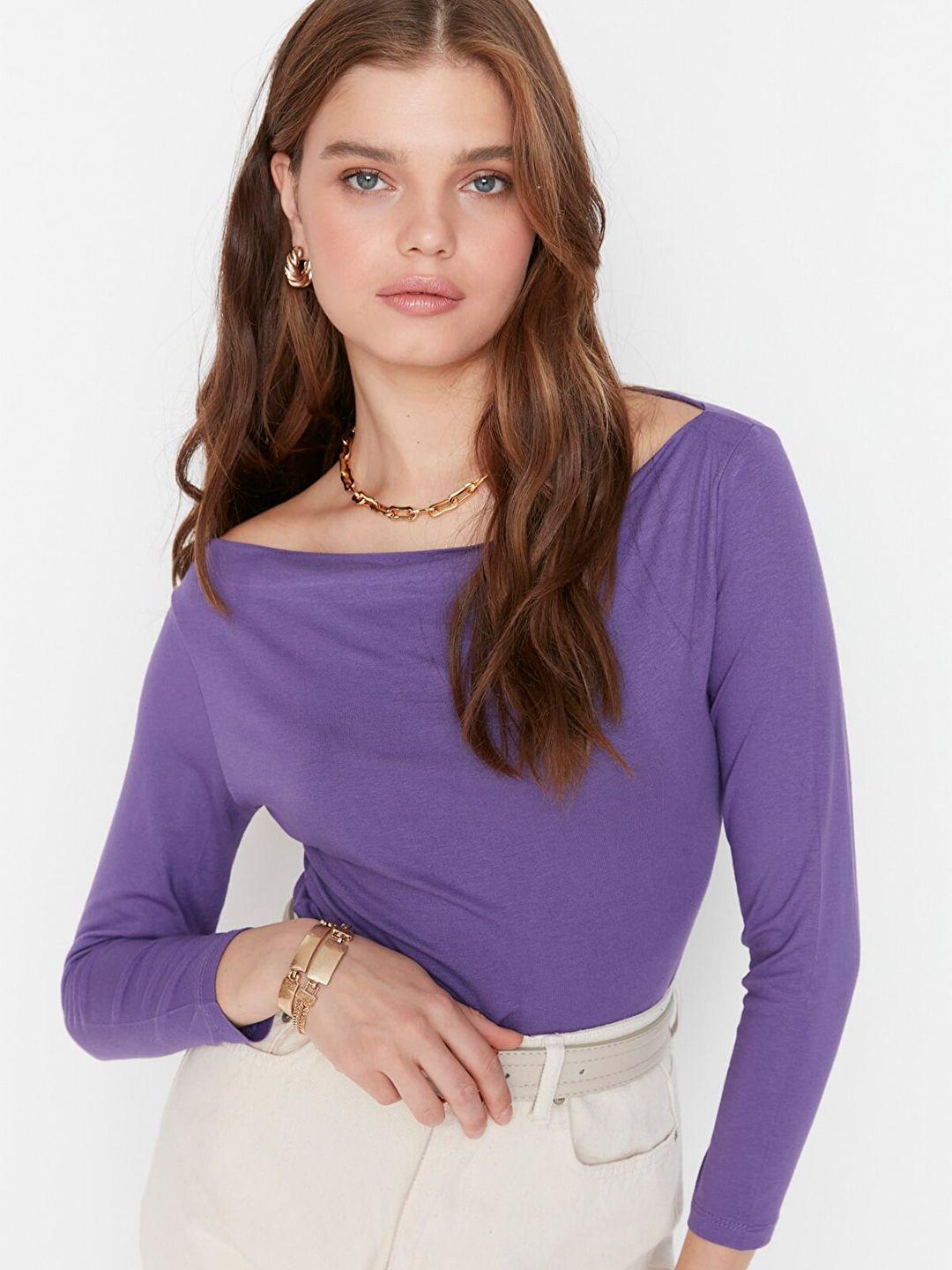 trendyol purple solid top