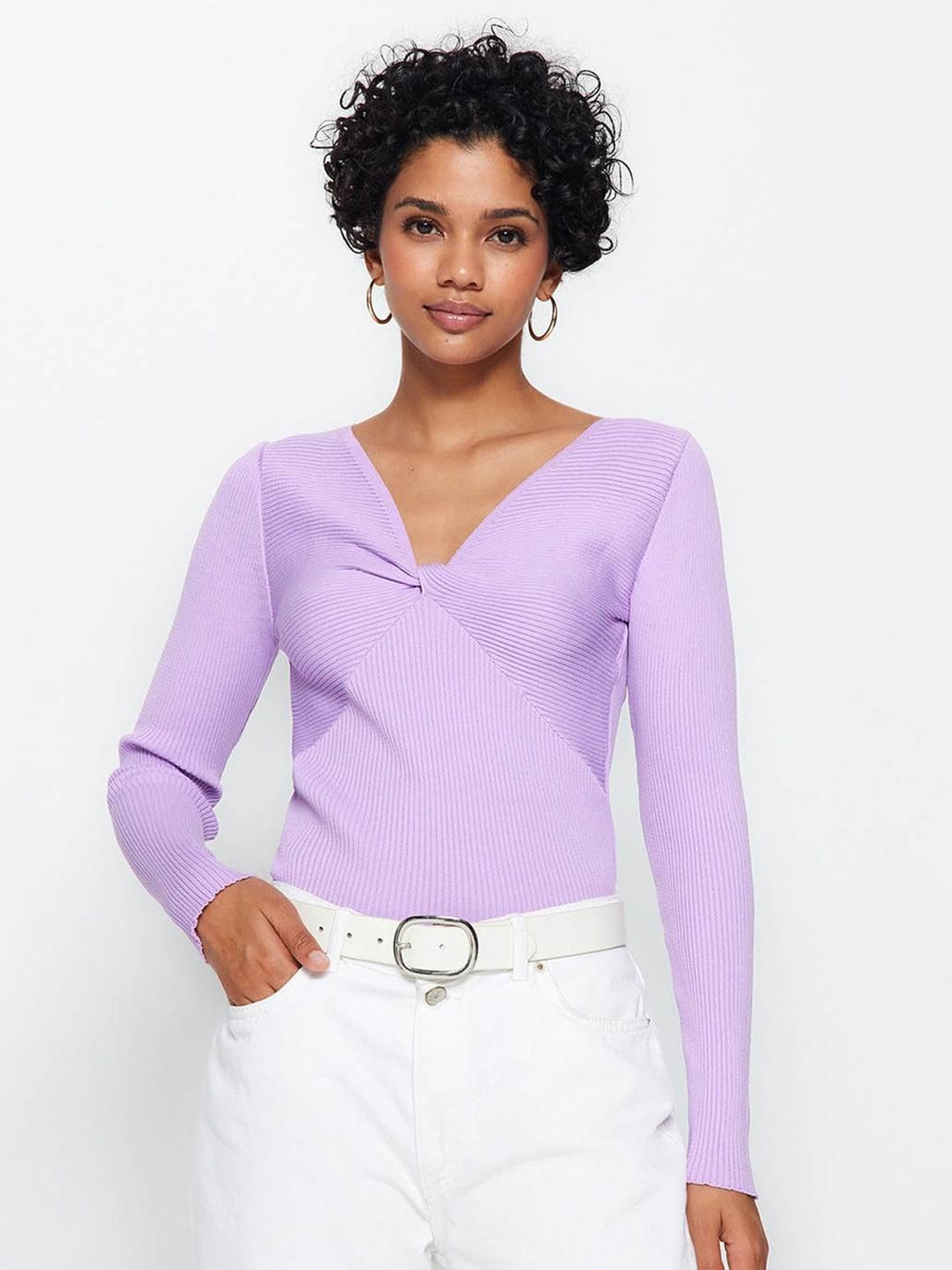 trendyol ribbed acrylic pullover