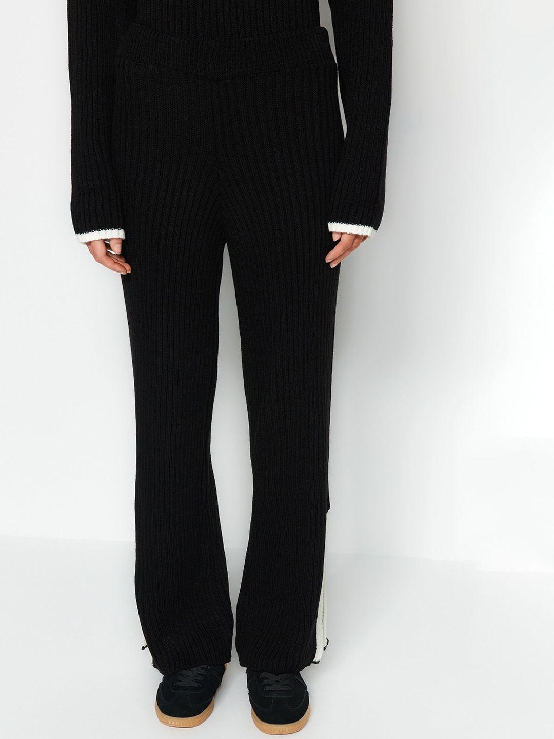 trendyol ribbed acrylic sweater with straight trousers