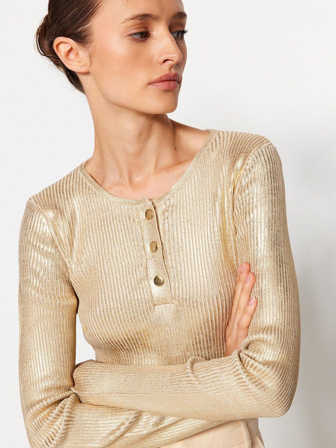 trendyol ribbed pure acrylic pullover