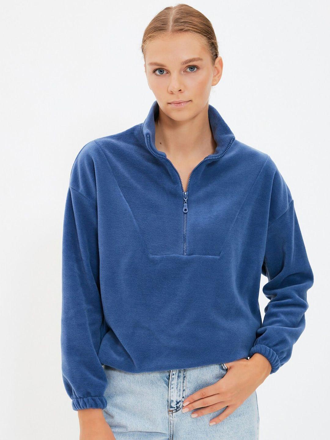 trendyol round neck long drop -down sleeves sweatshirts