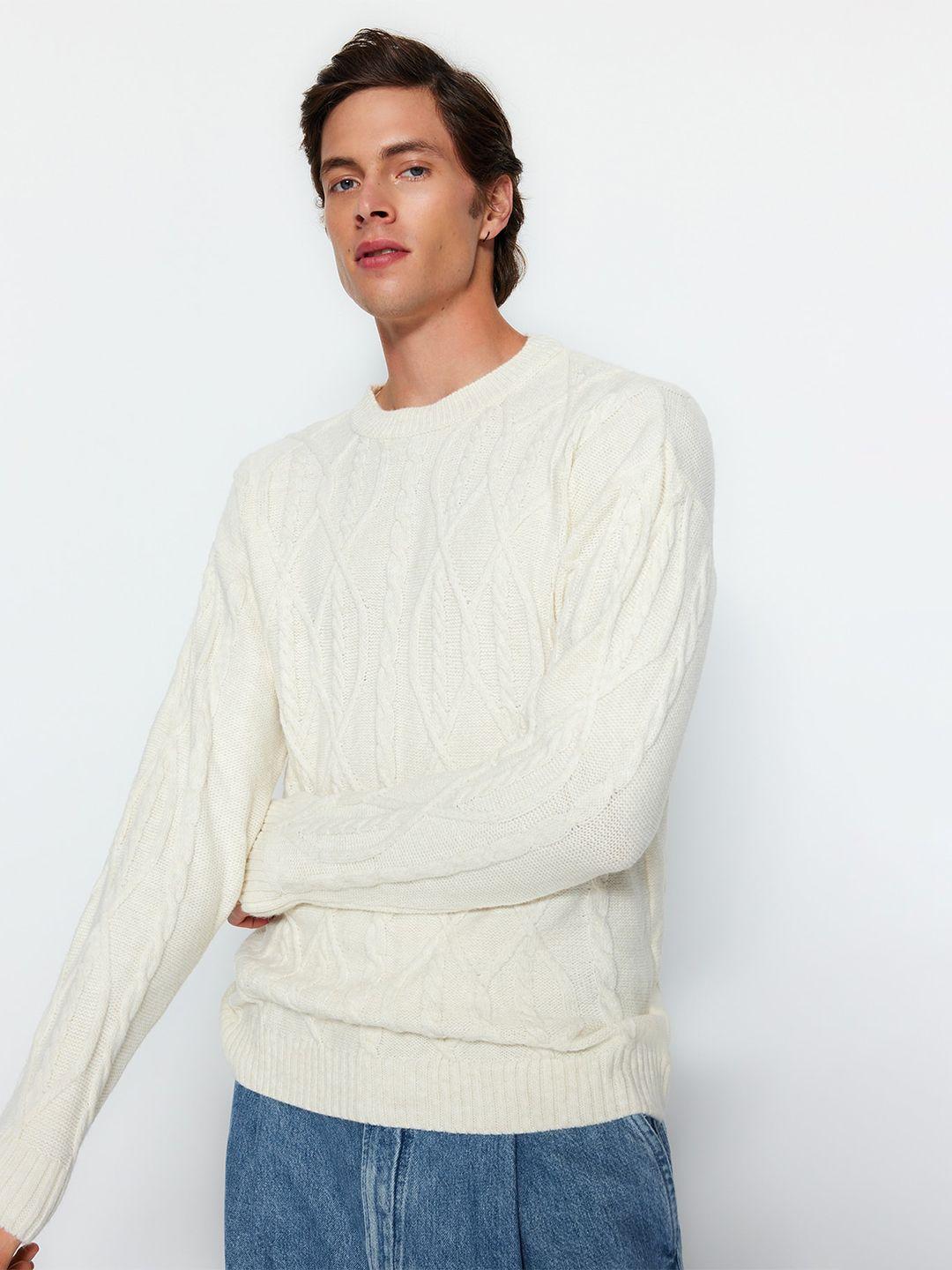 trendyol self design cable knit pullover