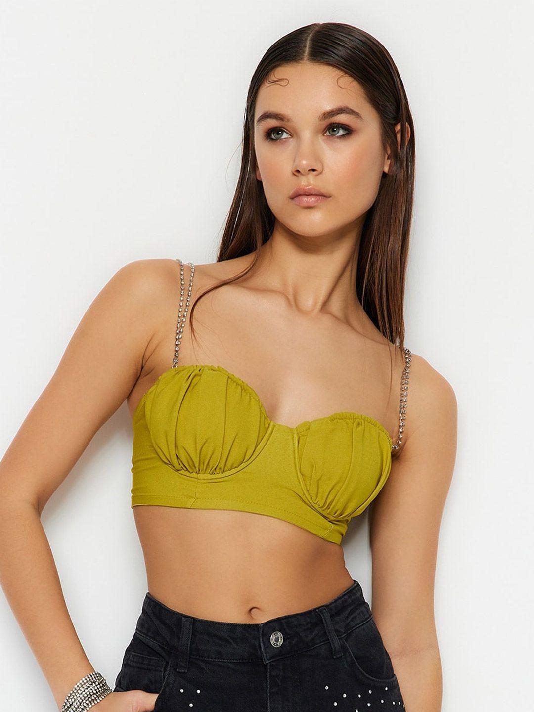 trendyol shoulder straps bralette crop top