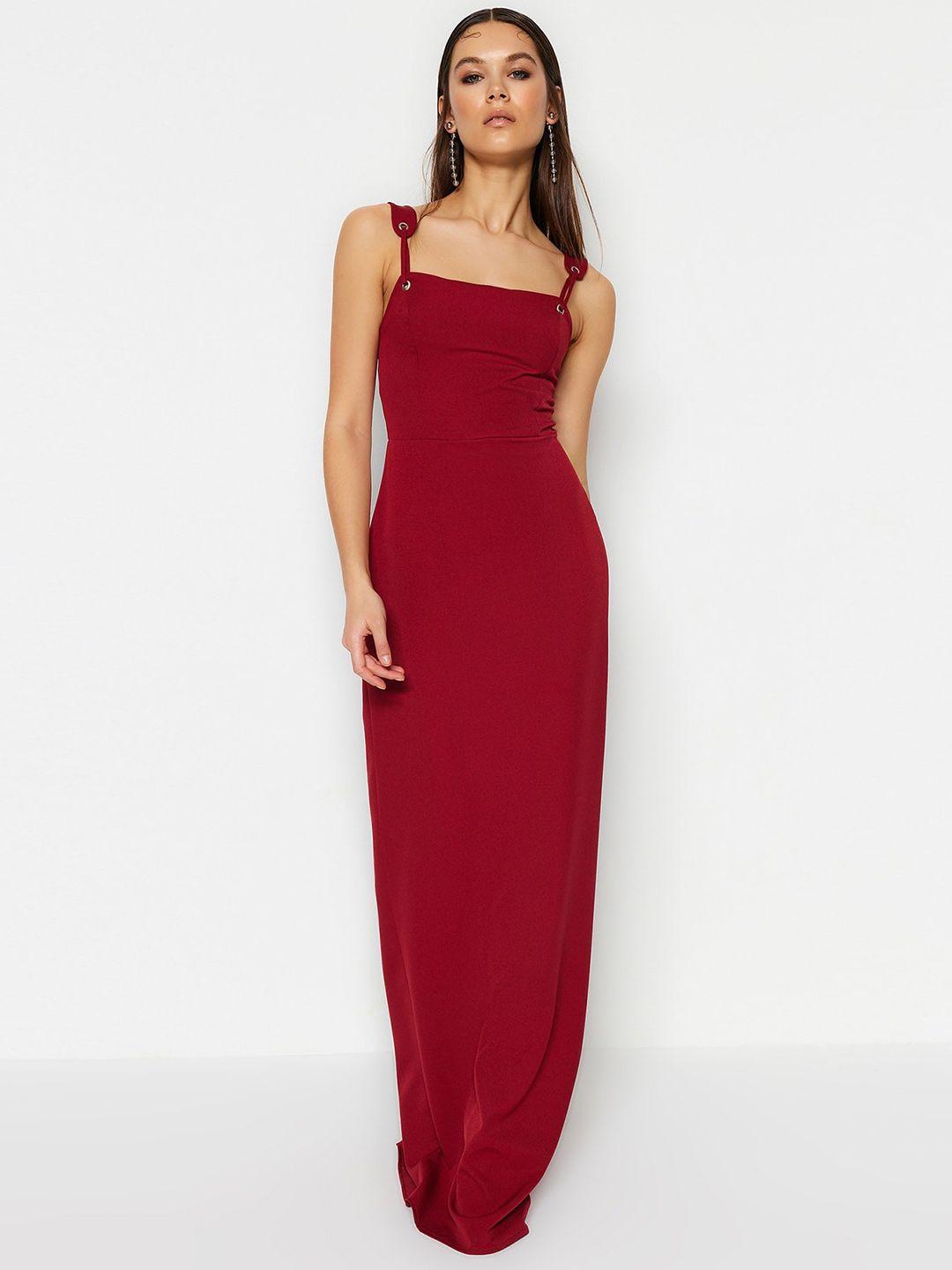 trendyol shoulder straps maxi dress