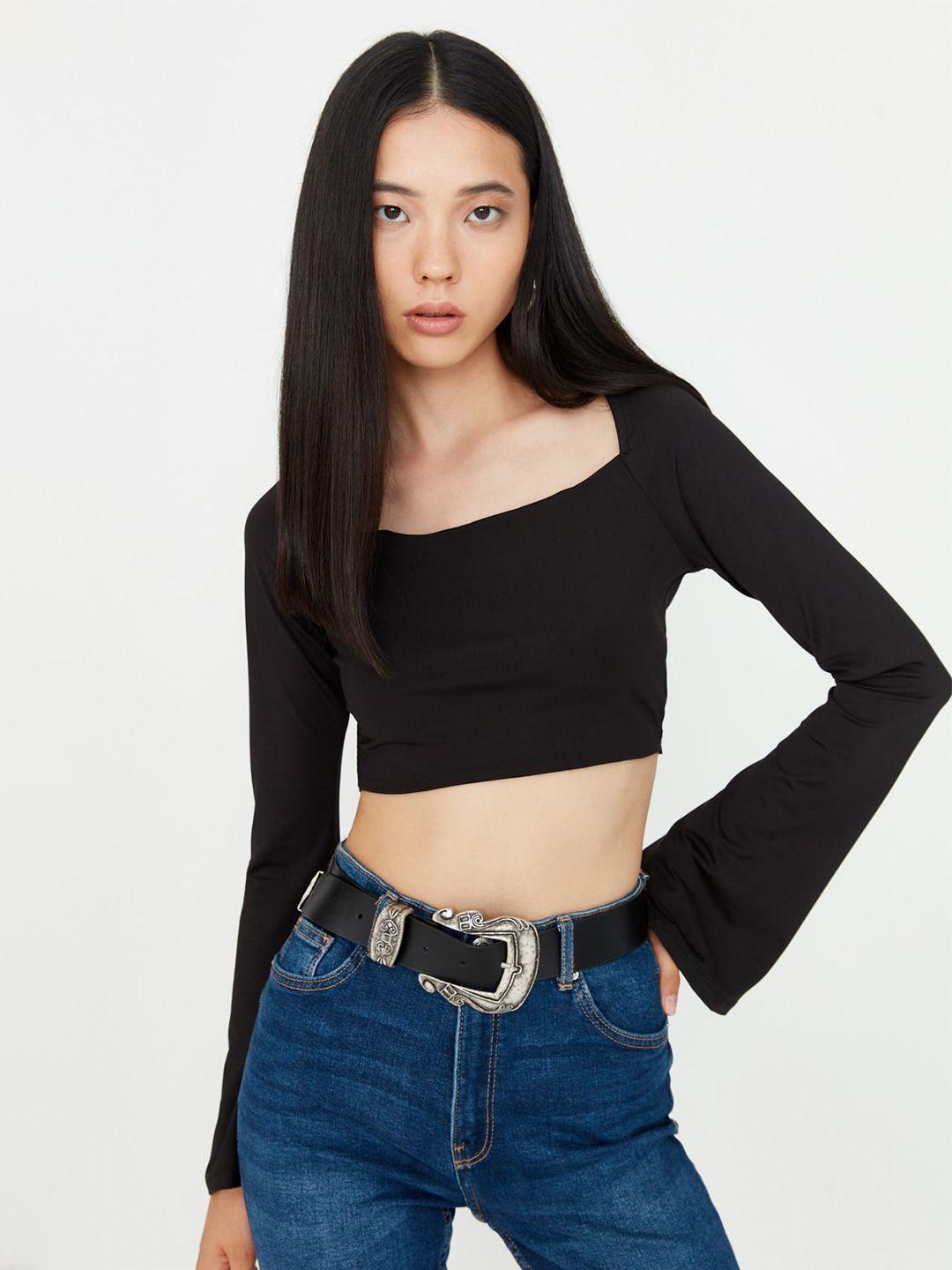 trendyol square neck crop top