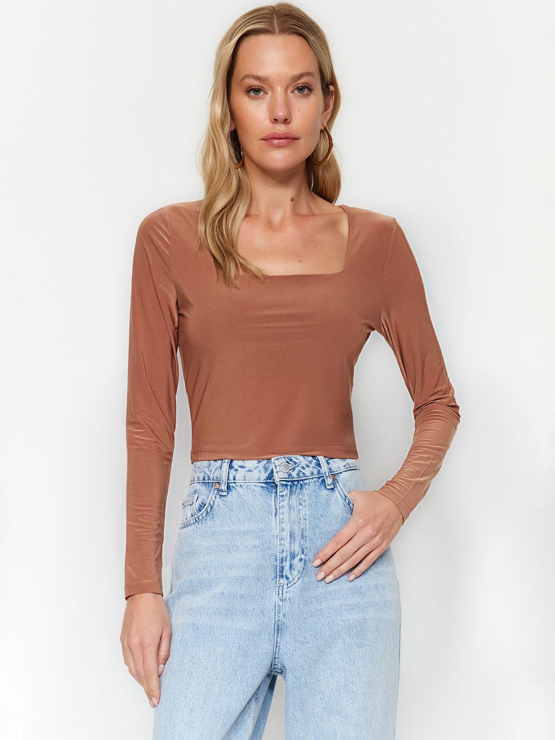 trendyol square neck long sleeves top