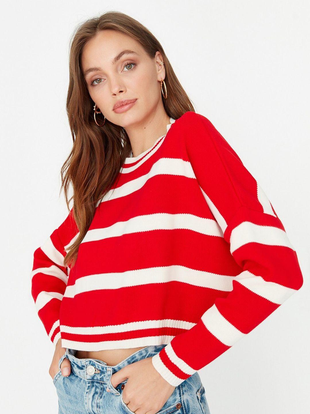 trendyol striped crop top