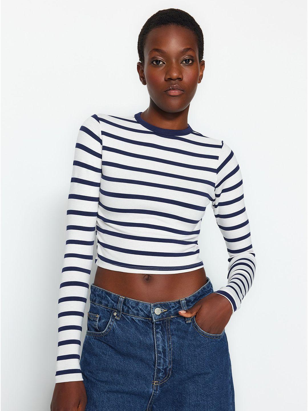 trendyol striped crop top