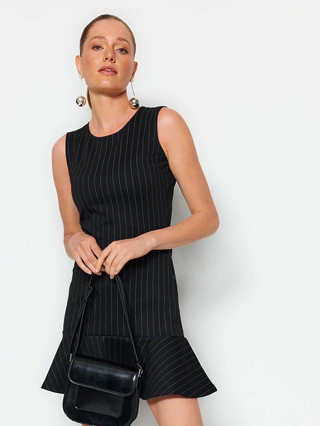 trendyol striped drop-waist mini dress