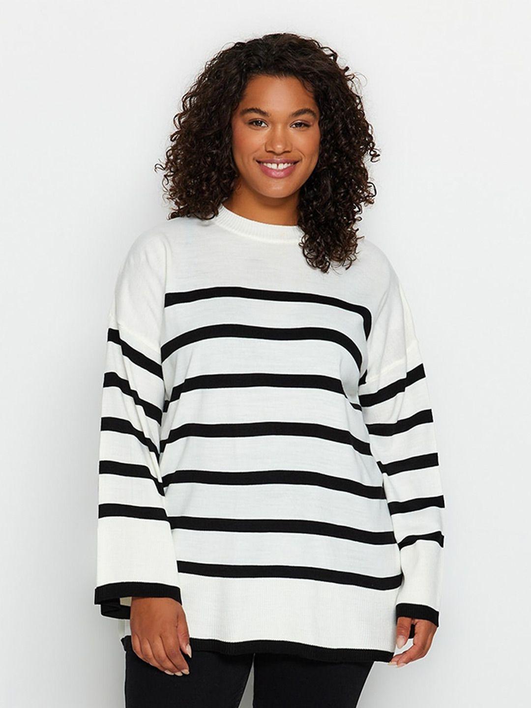 trendyol striped long sleeves acrylic pullover