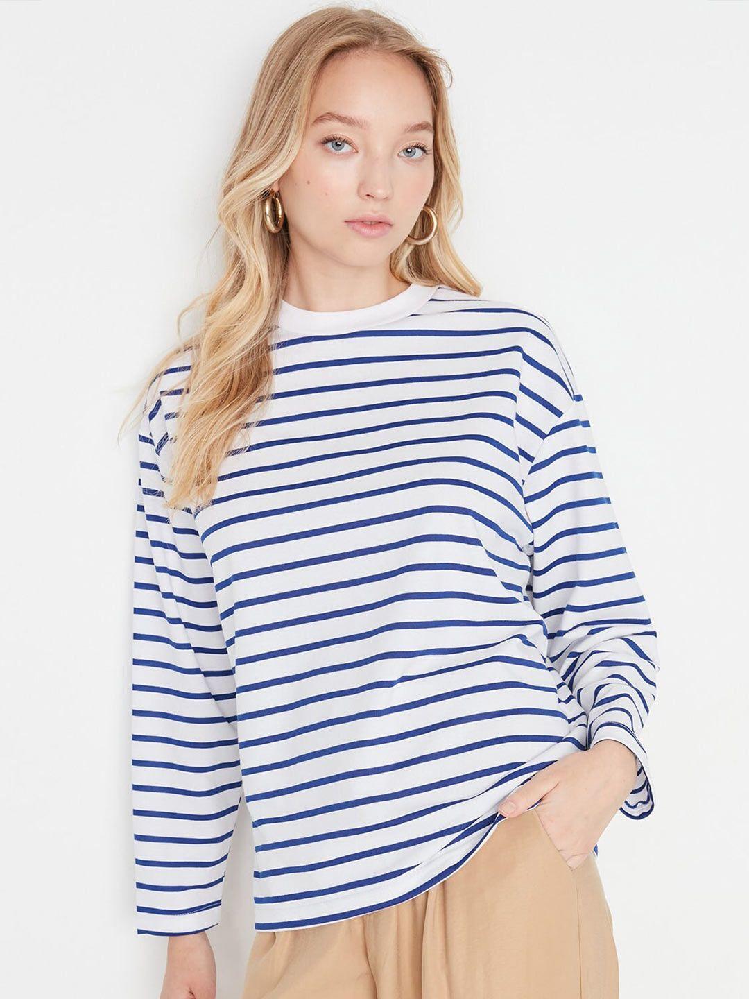 trendyol striped pullover sweatshirt
