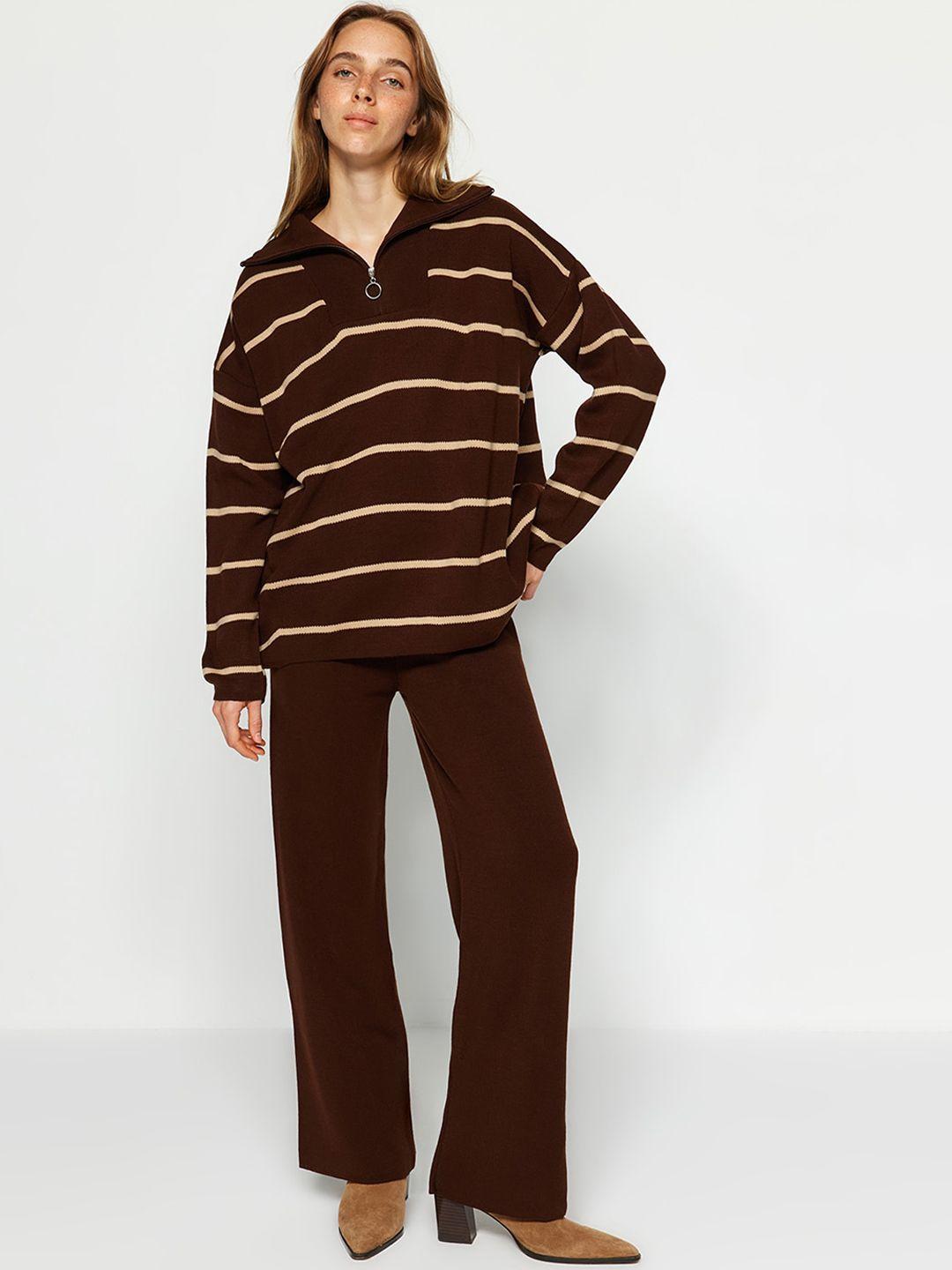 trendyol striped sweater and trousers