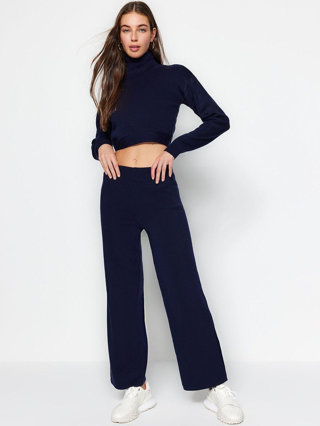 trendyol turtle-neck crop top with trousers