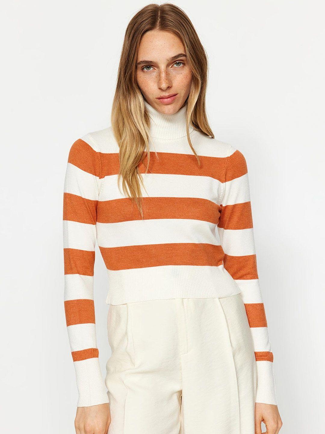 trendyol turtle neck striped pullover