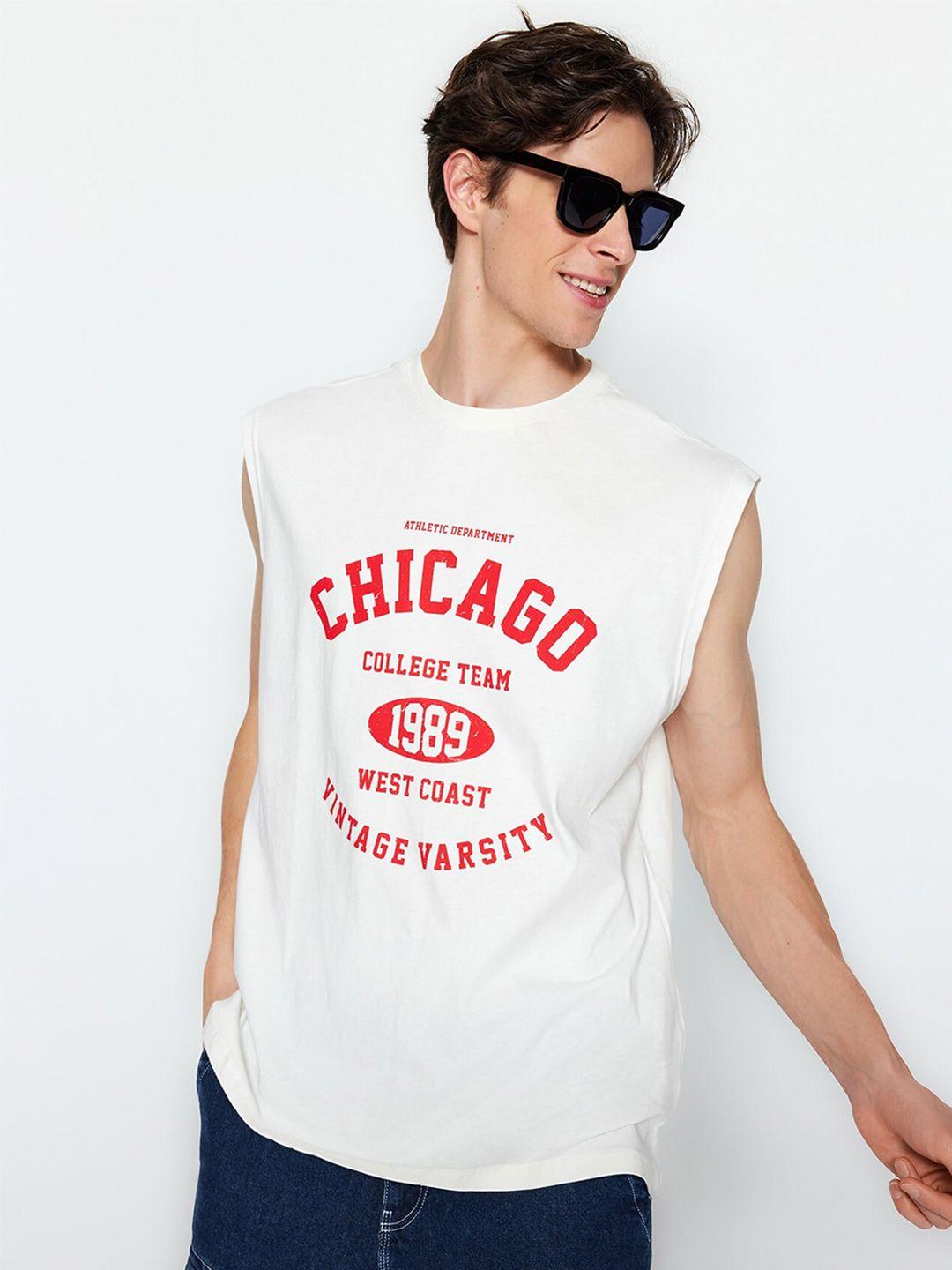 trendyol typography printed pure cotton t-shirt