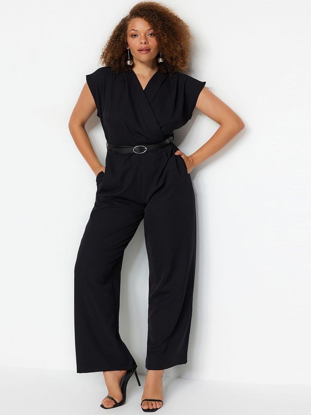 trendyol v-neck basic jumpsuit