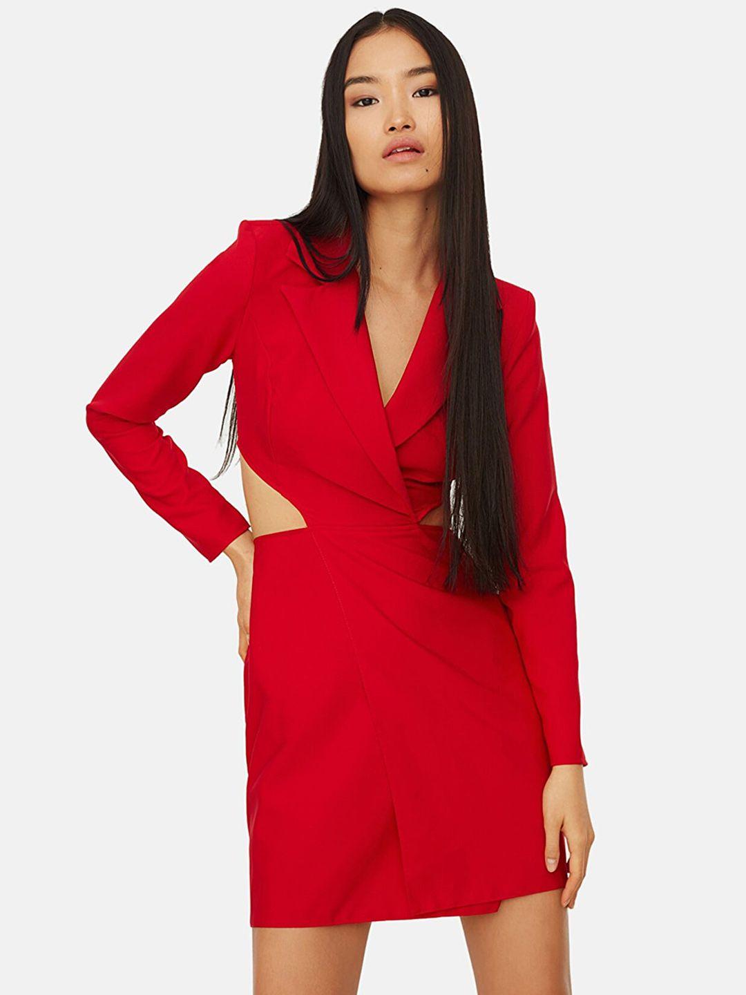 trendyol v-neck mini wrap dress